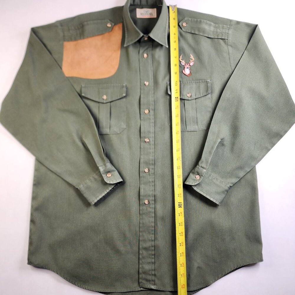 VTG Red Head L Large Shooting Shirt Mens Olive Button Up Buck Hunting Redhead LS - Picture 7 of 9